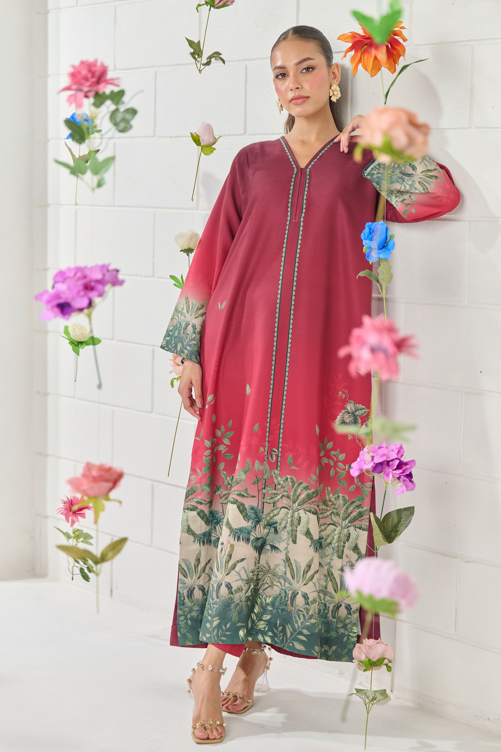 Maroon Sunset Kaftan