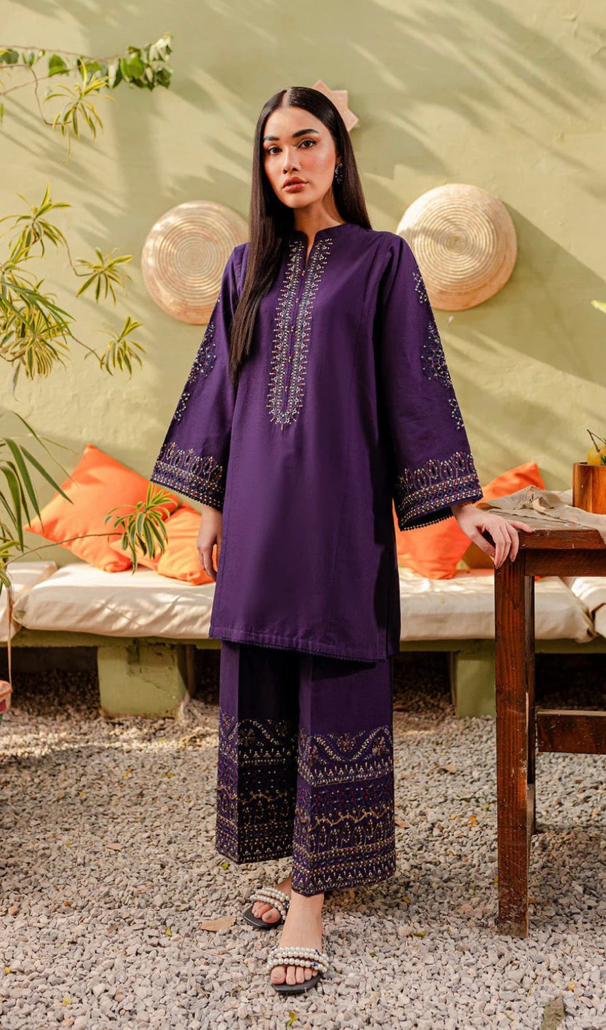 Regal Plum: Embroidered Style