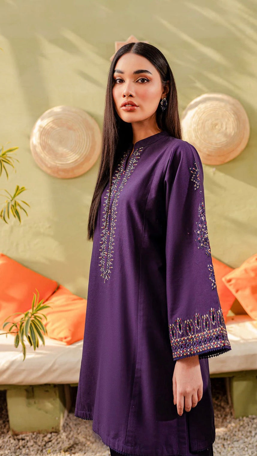 Regal Plum: Embroidered Style