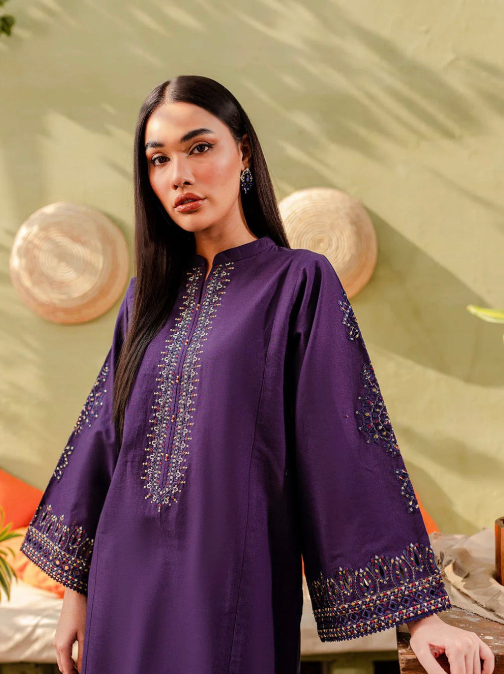 Regal Plum: Embroidered Style