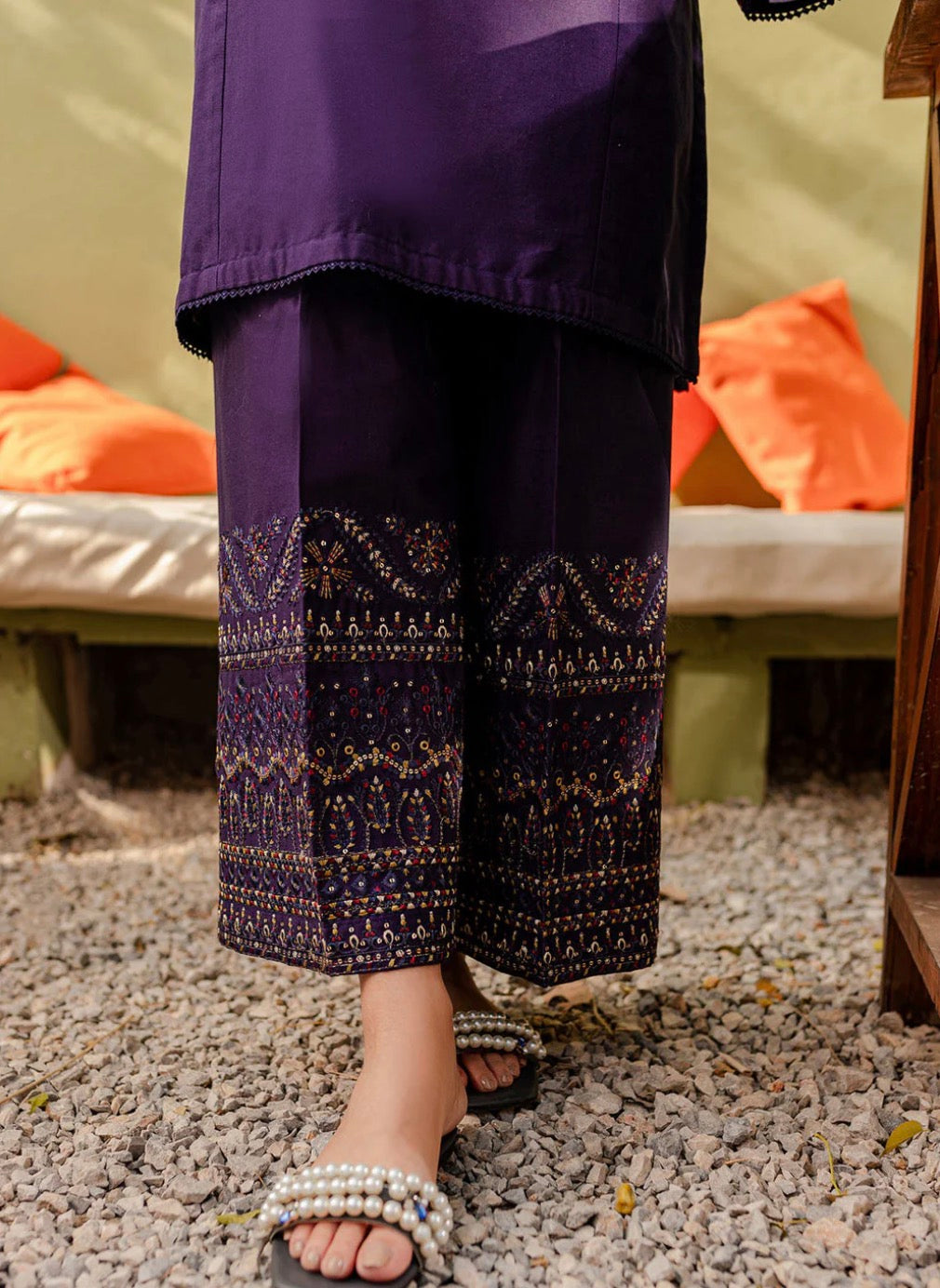 Regal Plum: Embroidered Style