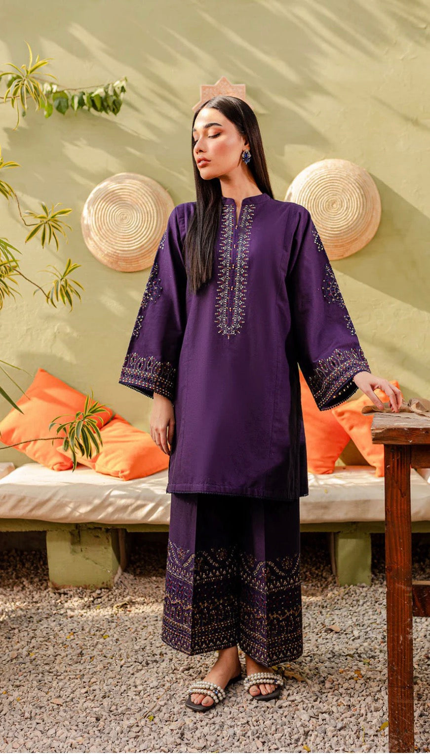 Regal Plum: Embroidered Style