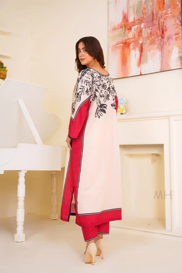 Elegant Eastern Wear with Bold Sleeves (Focuses on the sophisticated look and design feature)