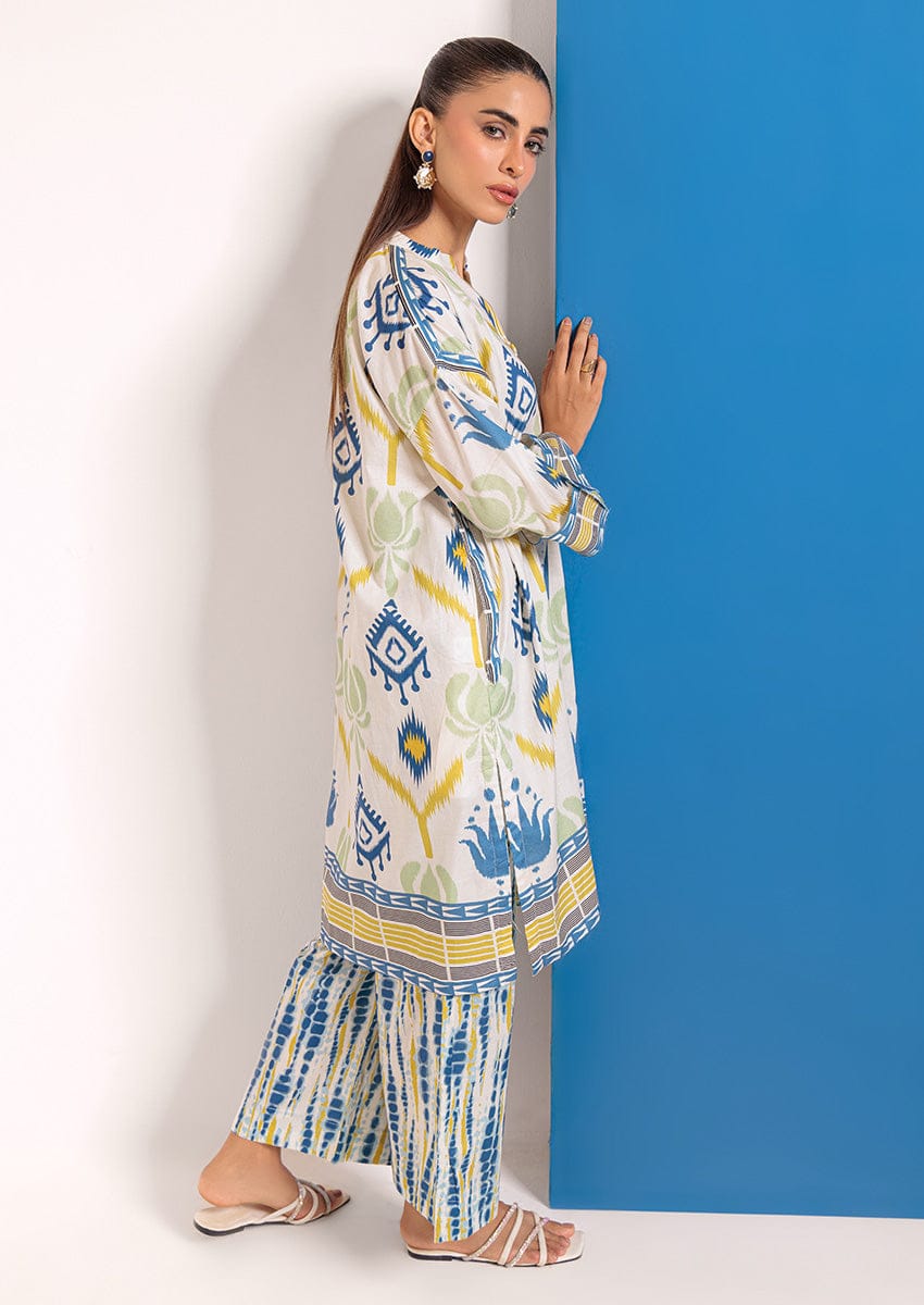 Ikat Print Tunic and Tie-Dye Trouser Set