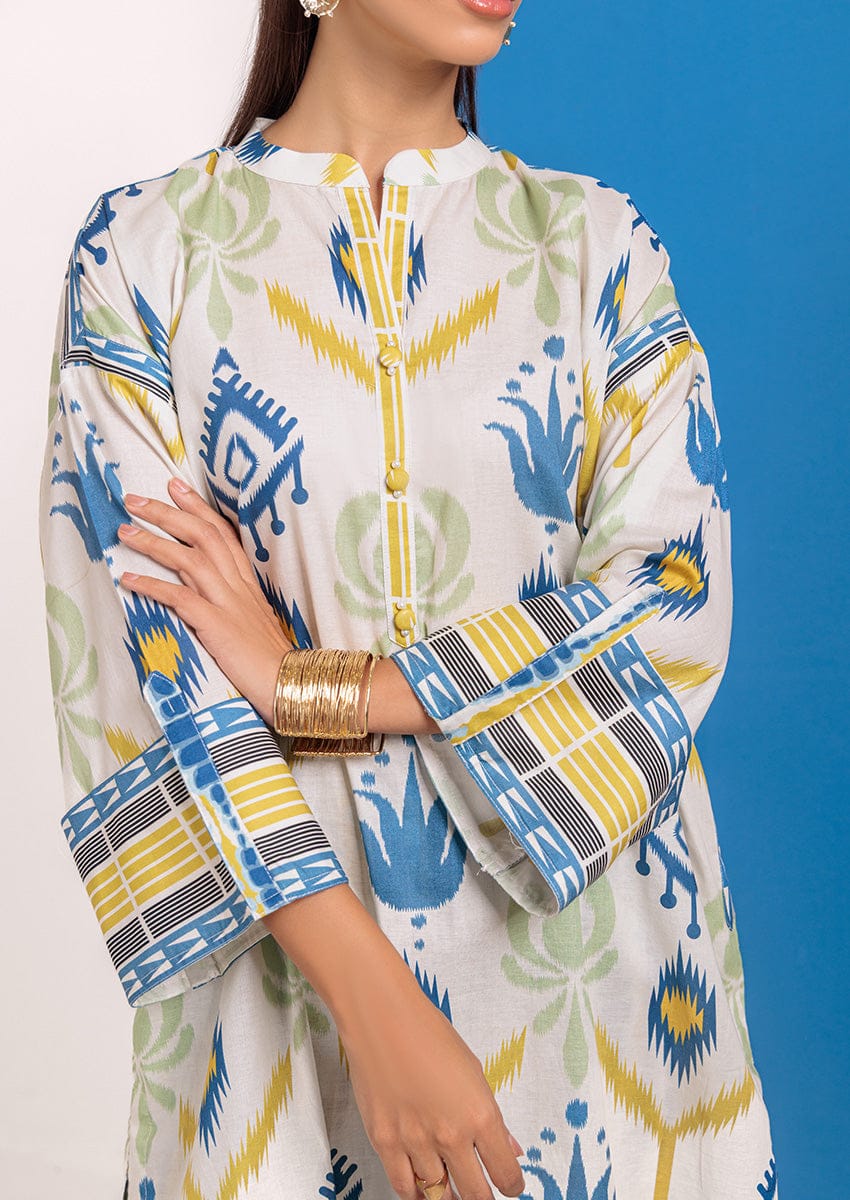 Ikat Print Tunic and Tie-Dye Trouser Set