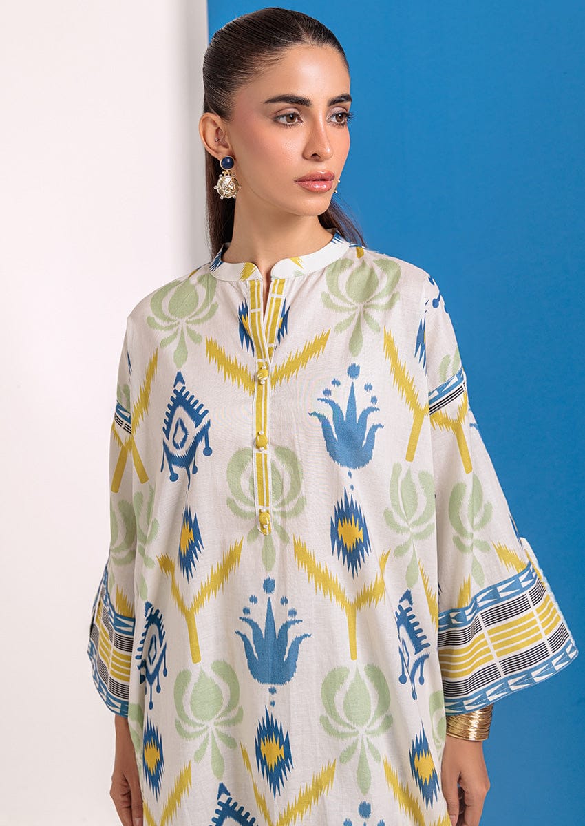 Ikat Print Tunic and Tie-Dye Trouser Set