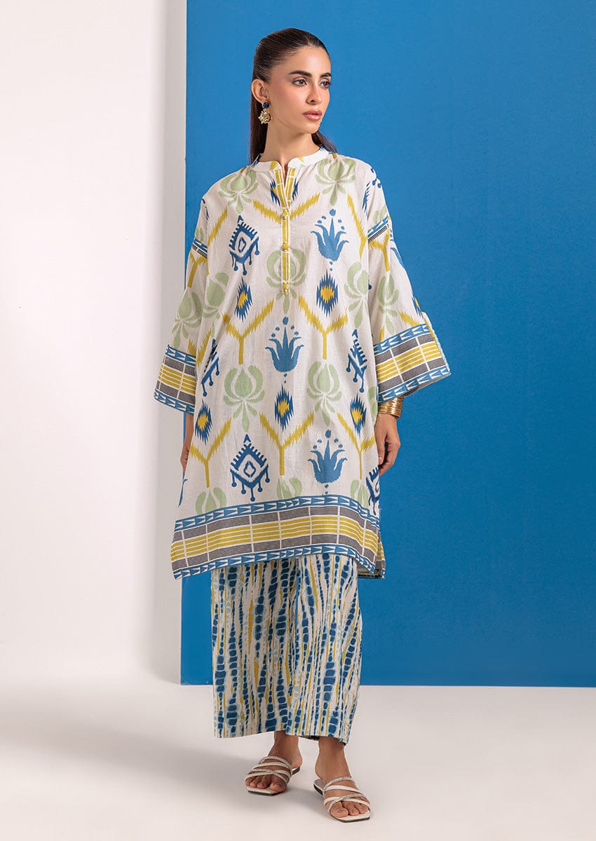 Ikat Print Tunic and Tie-Dye Trouser Set